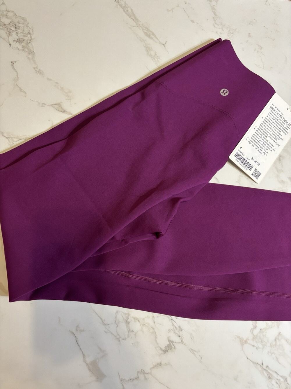 lululemon Glow Up High Rise Tight 25" Solid Purple Women's 4 Leggings